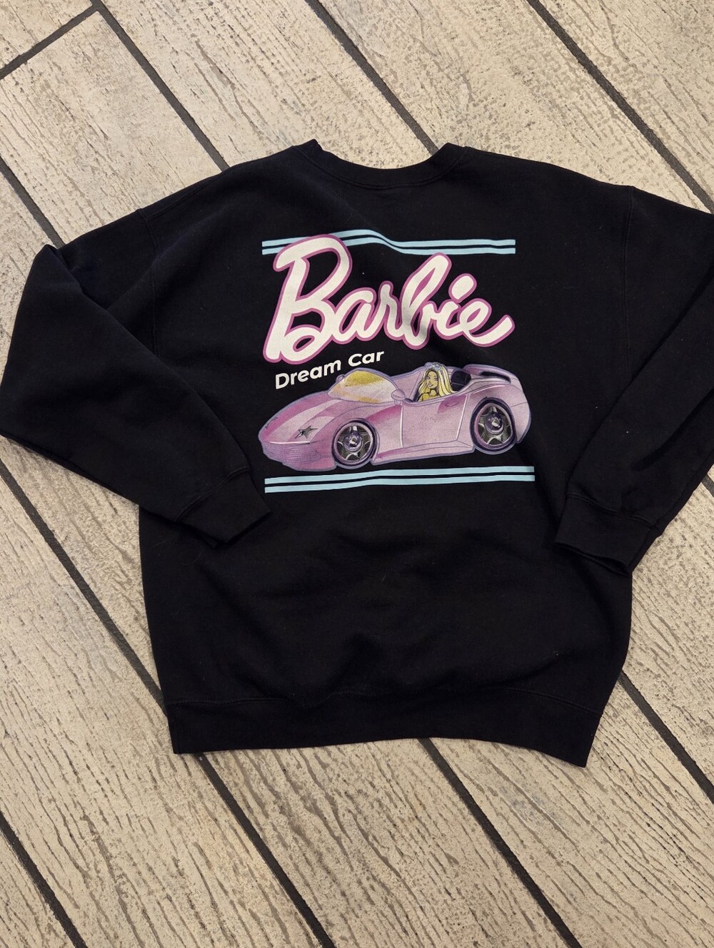 Barbie Womens Black Crewneck Sweatshirt Size Large